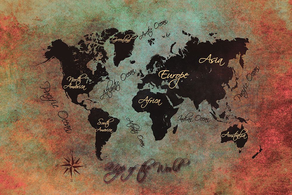 Map of the World (24) art print by Justyna Jaszke for $57.95 CAD