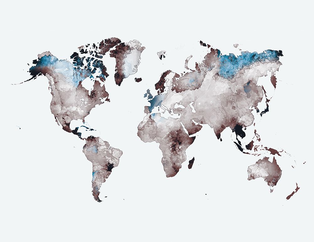 Map of the World (26) art print by Justyna Jaszke for $57.95 CAD