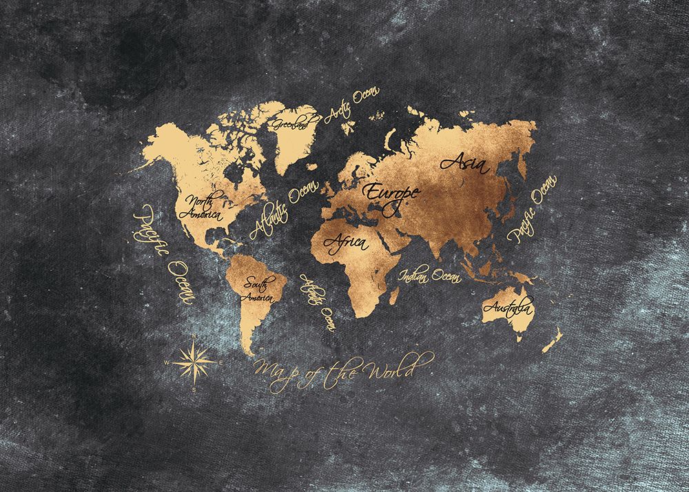 Map of the World (33) art print by Justyna Jaszke for $57.95 CAD