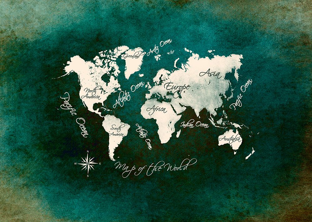 Map of the World (32) art print by Justyna Jaszke for $57.95 CAD