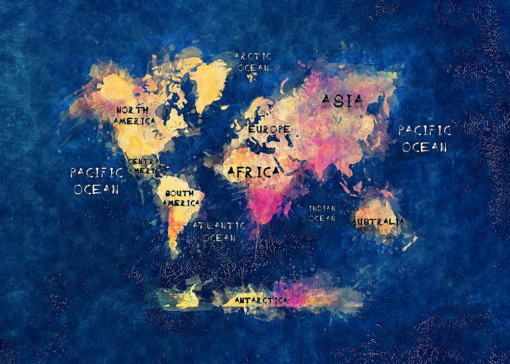 Map of the World (34) art print by Justyna Jaszke for $57.95 CAD