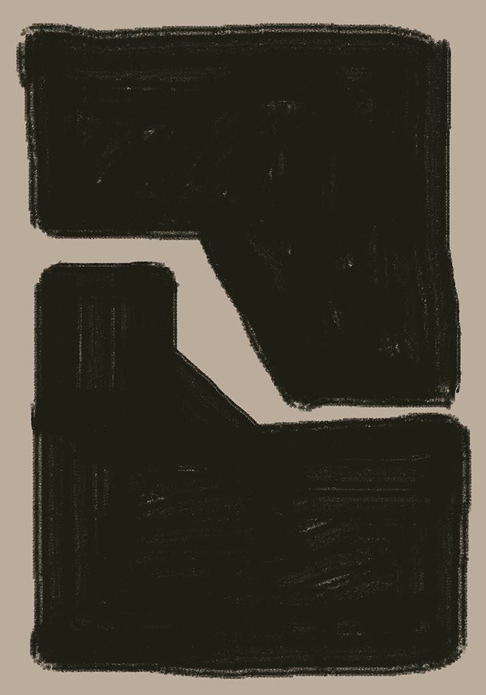 Black and Beige Composition Geometric art print by The Miuus Studio for $57.95 CAD