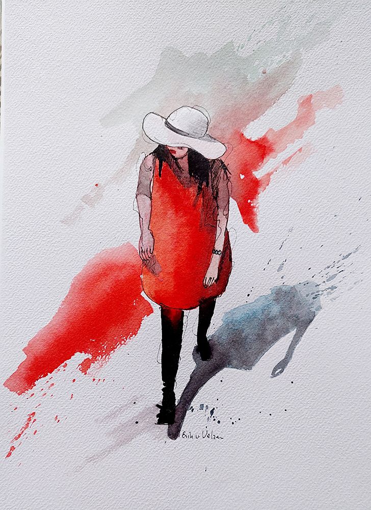 Lady in Red art print by Erik Van Velzen for $57.95 CAD