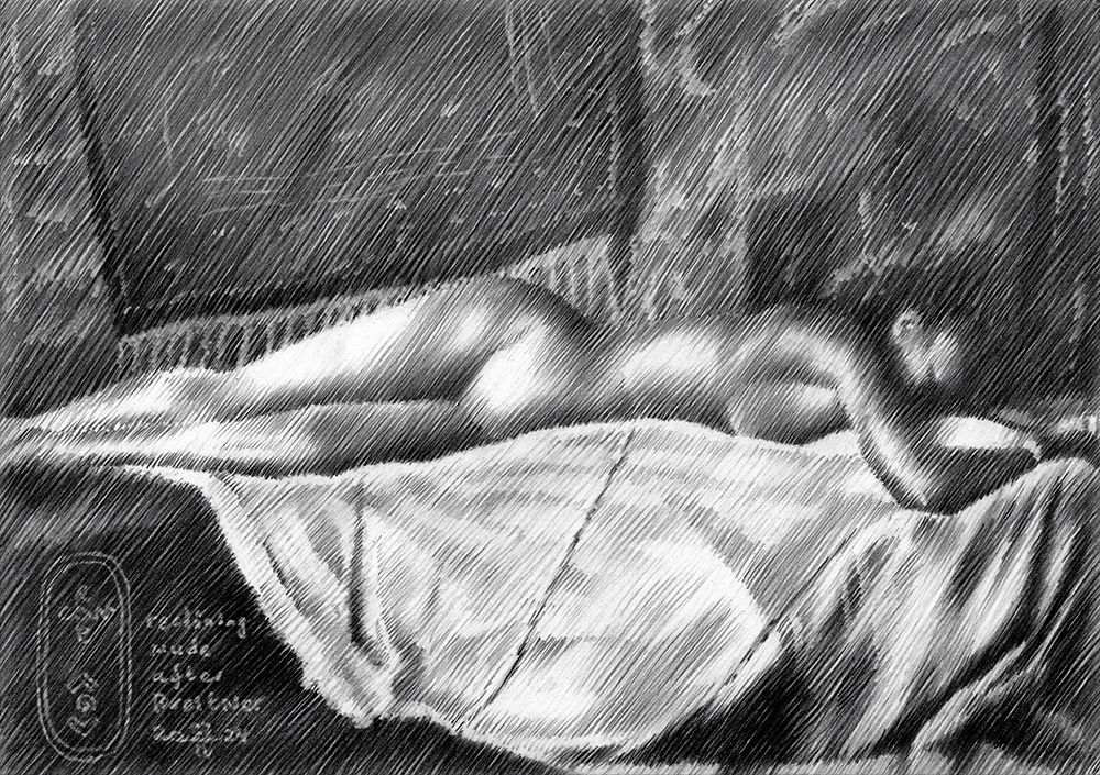 Reclining Nude after Breitner - 27-04-24 art print by Corne Akkers for $57.95 CAD