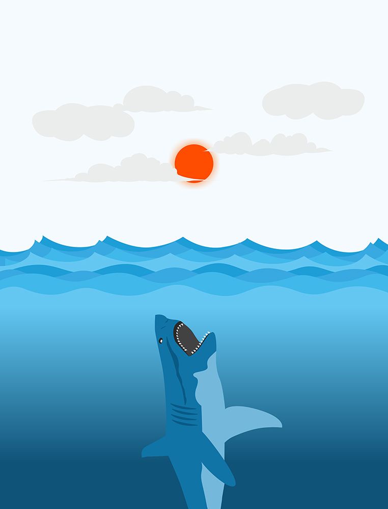 Shark Eats The Sun art print by Designs Vesuvik for $57.95 CAD