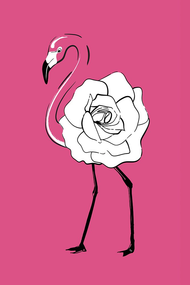 Rose Flamingo art print by Martina for $57.95 CAD