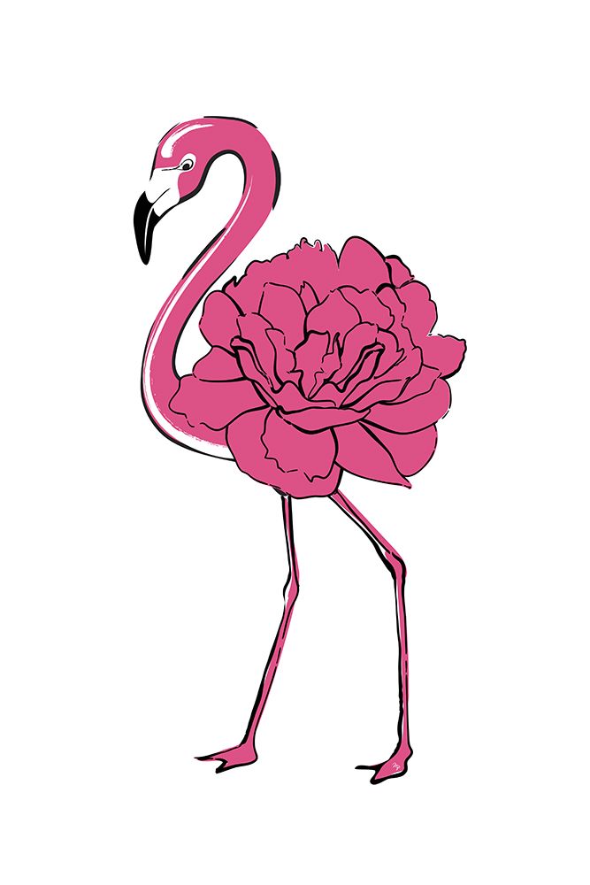 Peony Flamingo art print by Martina for $57.95 CAD