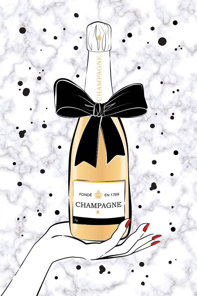 Holding Champagne art print by Martina for $57.95 CAD
