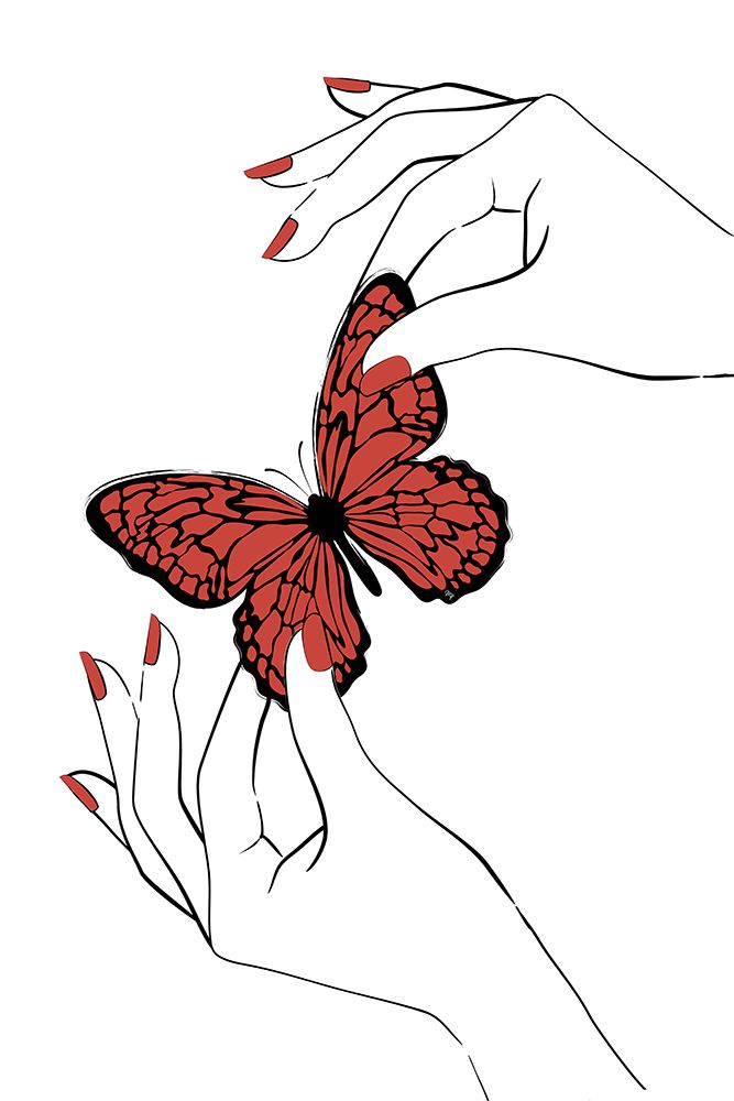 Holding Butterfly White art print by Martina for $57.95 CAD