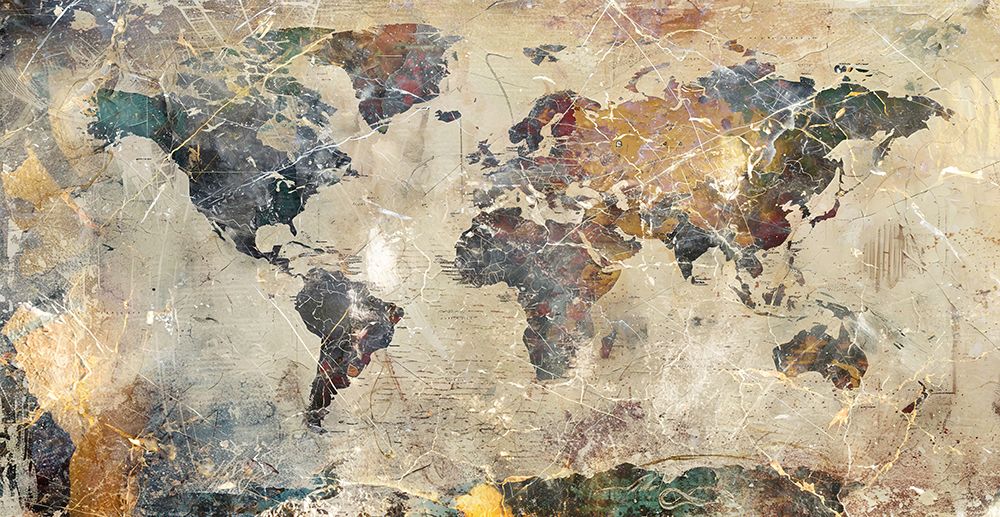 World Map Art Illustration 09 art print by Rafal Kulik for $57.95 CAD
