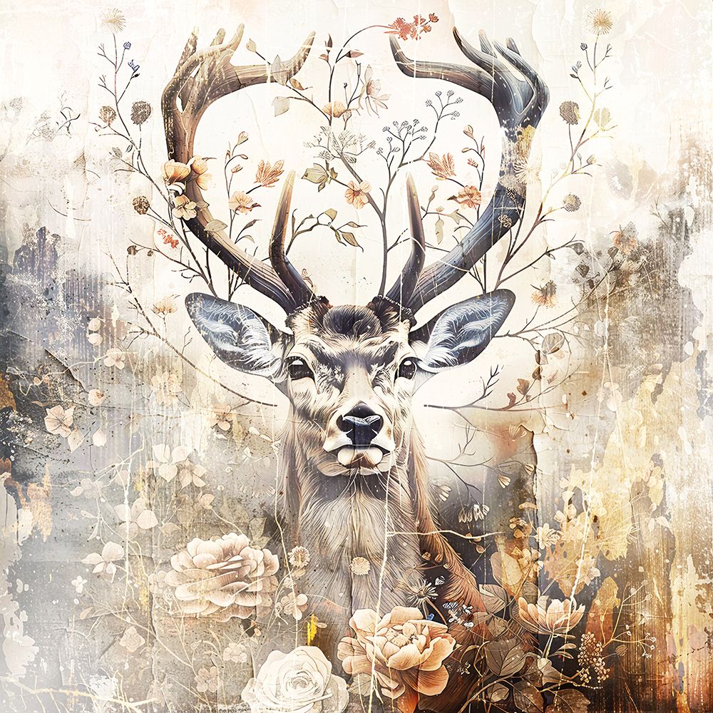 Floral Animals Vintage Art Illustration 01 art print by Rafal Kulik for $57.95 CAD