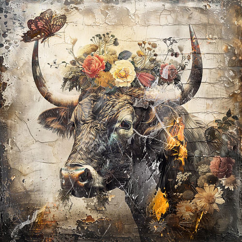 Floral Animals Vintage Art Illustration 09 art print by Rafal Kulik for $57.95 CAD