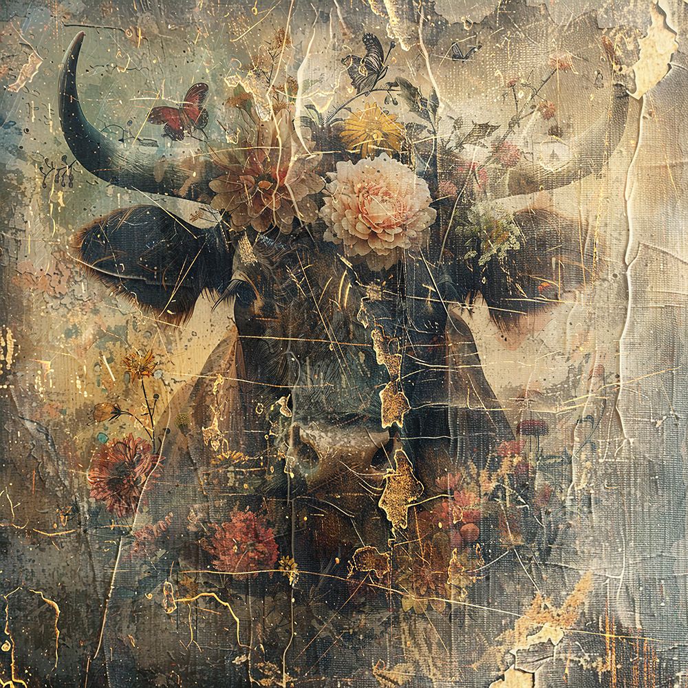 Floral Animals Vintage Art Illustration 10 art print by Rafal Kulik for $57.95 CAD