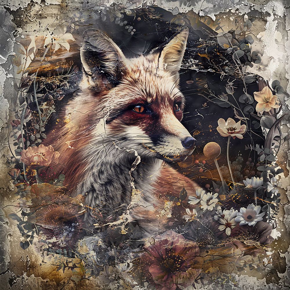 Floral Animals Vintage Art Illustration 13 art print by Rafal Kulik for $57.95 CAD
