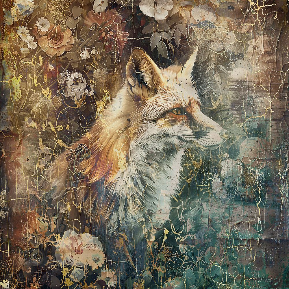 Floral Animals Vintage Art Illustration 14 art print by Rafal Kulik for $57.95 CAD