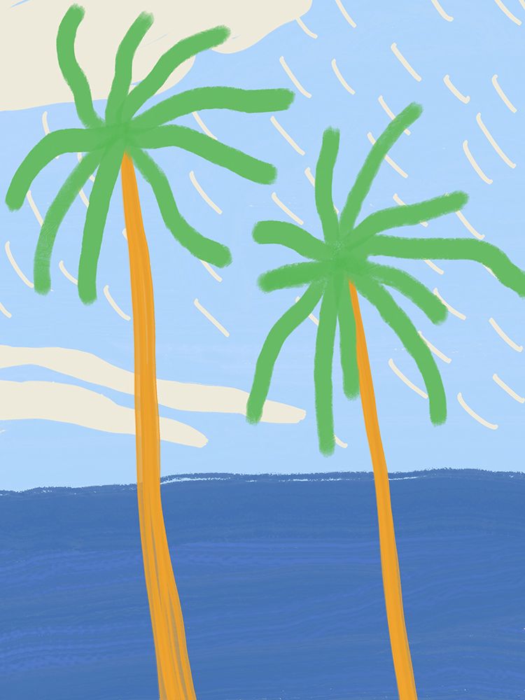 Palm beach holiday illustration art print by Little Dean for $57.95 CAD