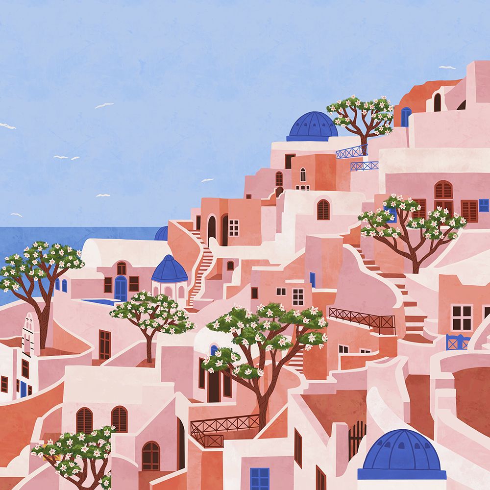Santorini art print by Ceyda Alasar for $57.95 CAD