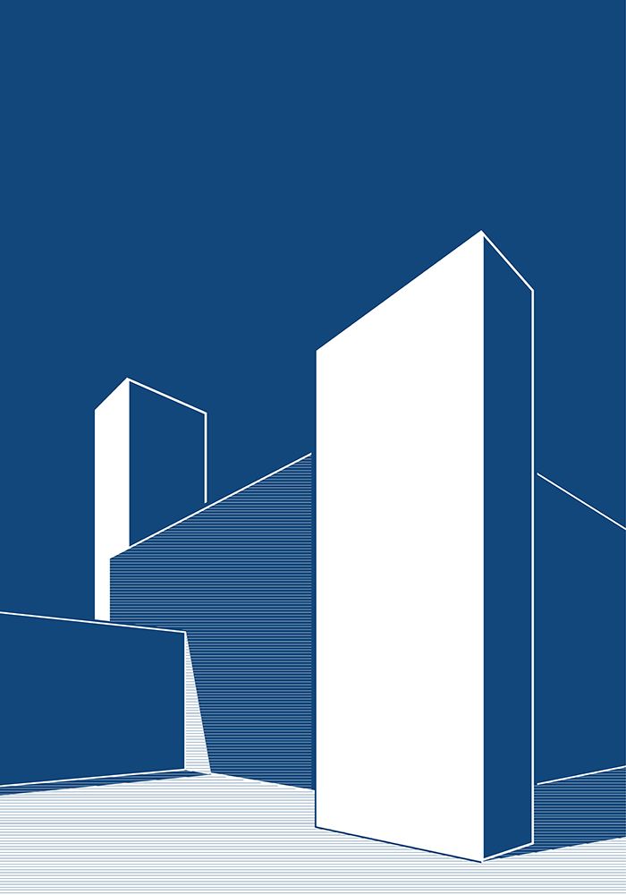 Geometric Blue Architecture art print by zaglono for $57.95 CAD