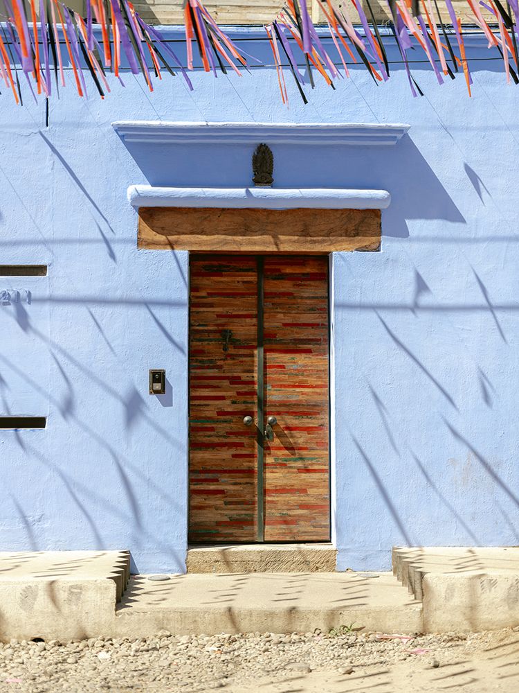 Oaxacan door - Colorful travel photography Mexico art print by Raisa Zwart for $57.95 CAD