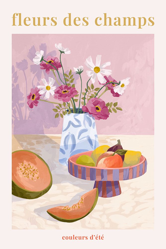 Fleur Des Champs - Pink art print by Goed Blauw for $57.95 CAD