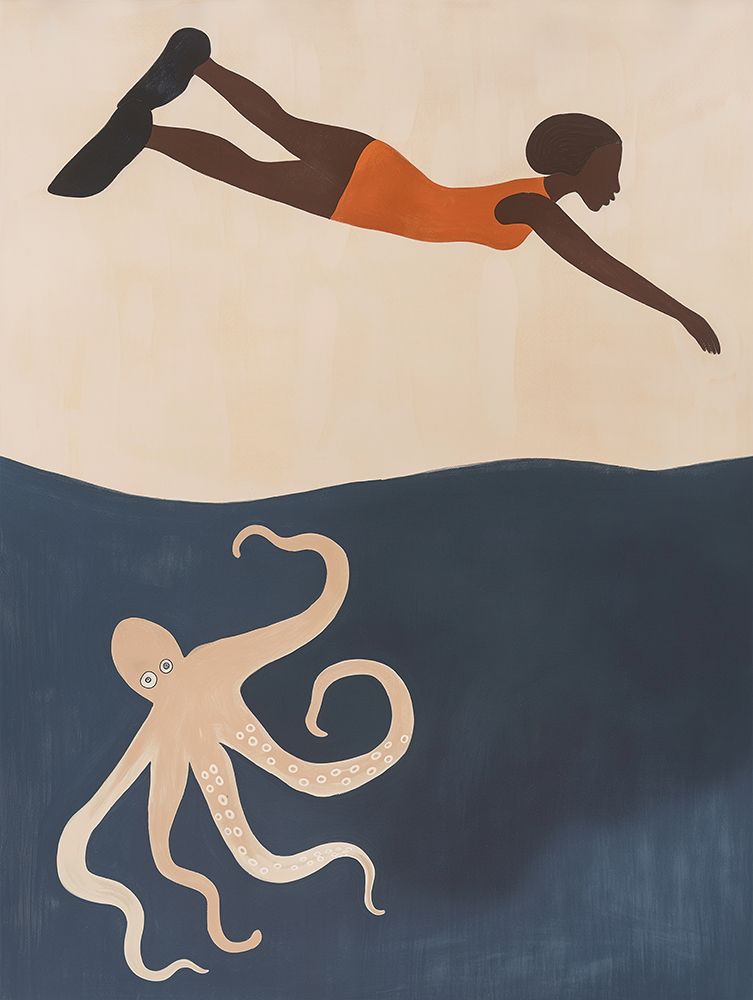 The Diver art print by Mowzu for $57.95 CAD