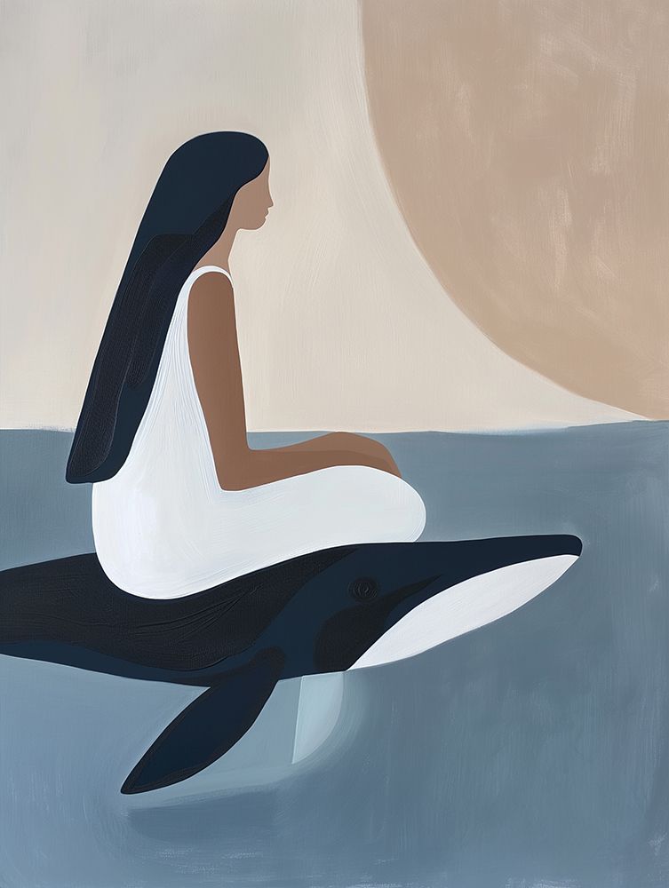 Whale Rider art print by Mowzu for $57.95 CAD