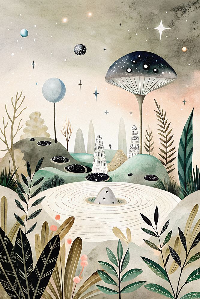 Otherworldly Oasis art print by Miguel Bruzual for $57.95 CAD