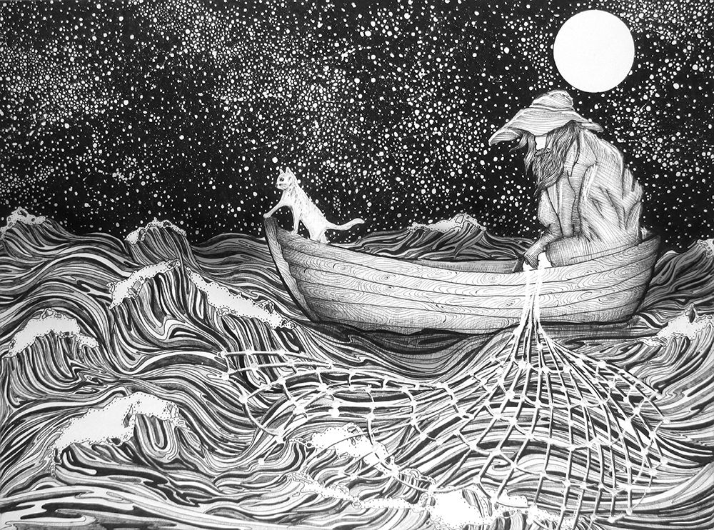 The FishermanAnd#039;s Companion art print by E.C. Mazur for $57.95 CAD