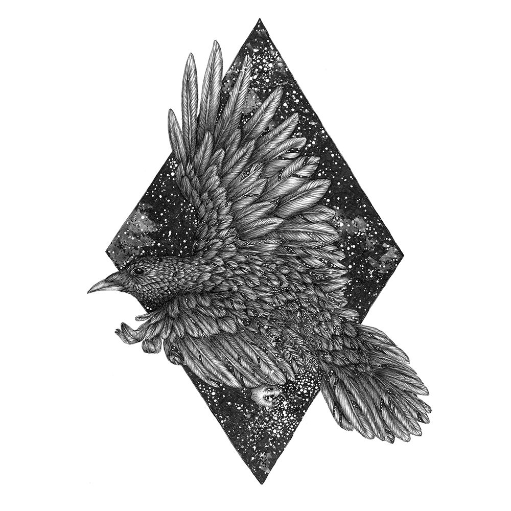 Cosmic Raven Mural art print by E.C. Mazur for $57.95 CAD