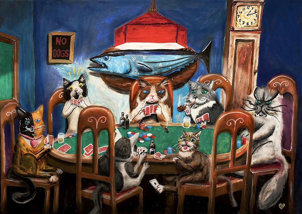 Poker Cats art print by Guldhart for $57.95 CAD