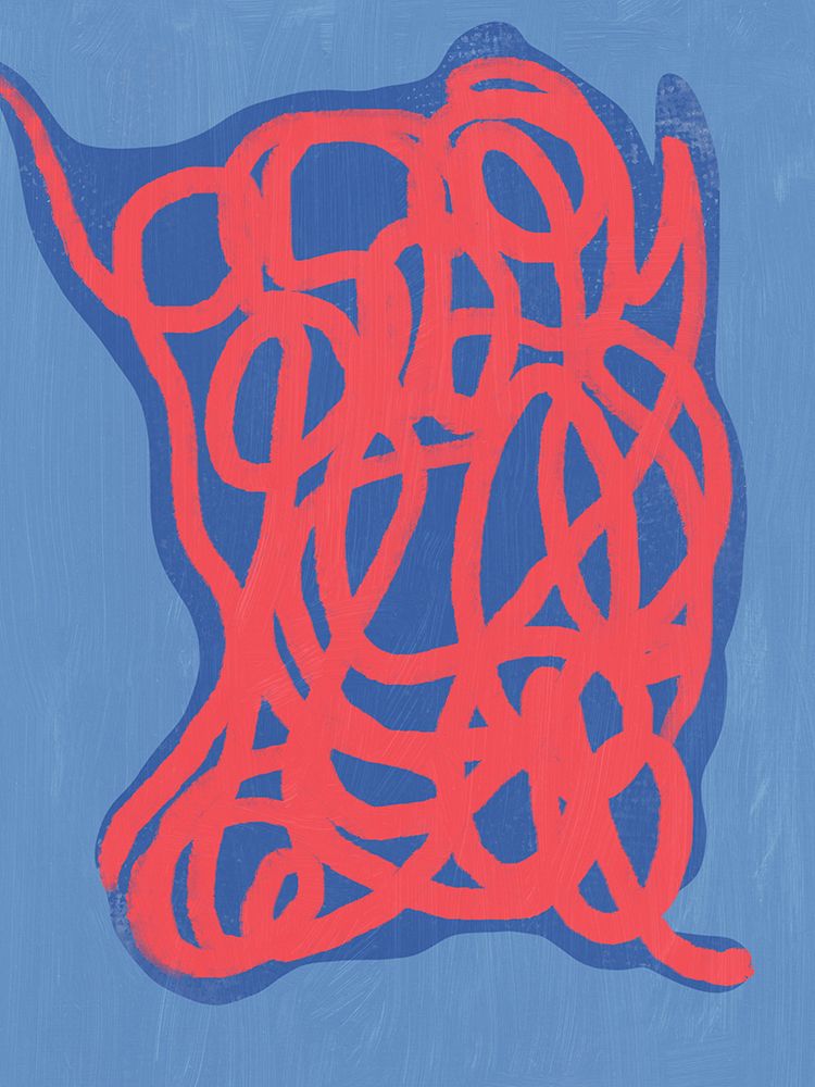 Neon line art abstract art print by Little Dean for $57.95 CAD