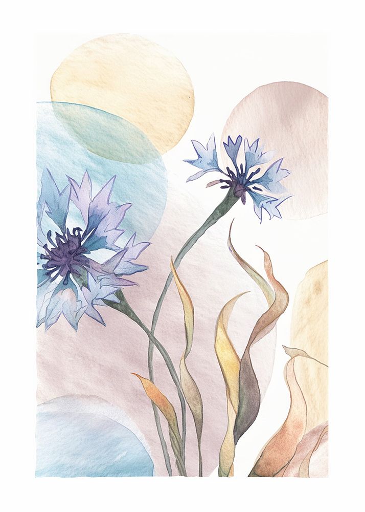 Watercolor Cornflowers art print by Paperago for $57.95 CAD