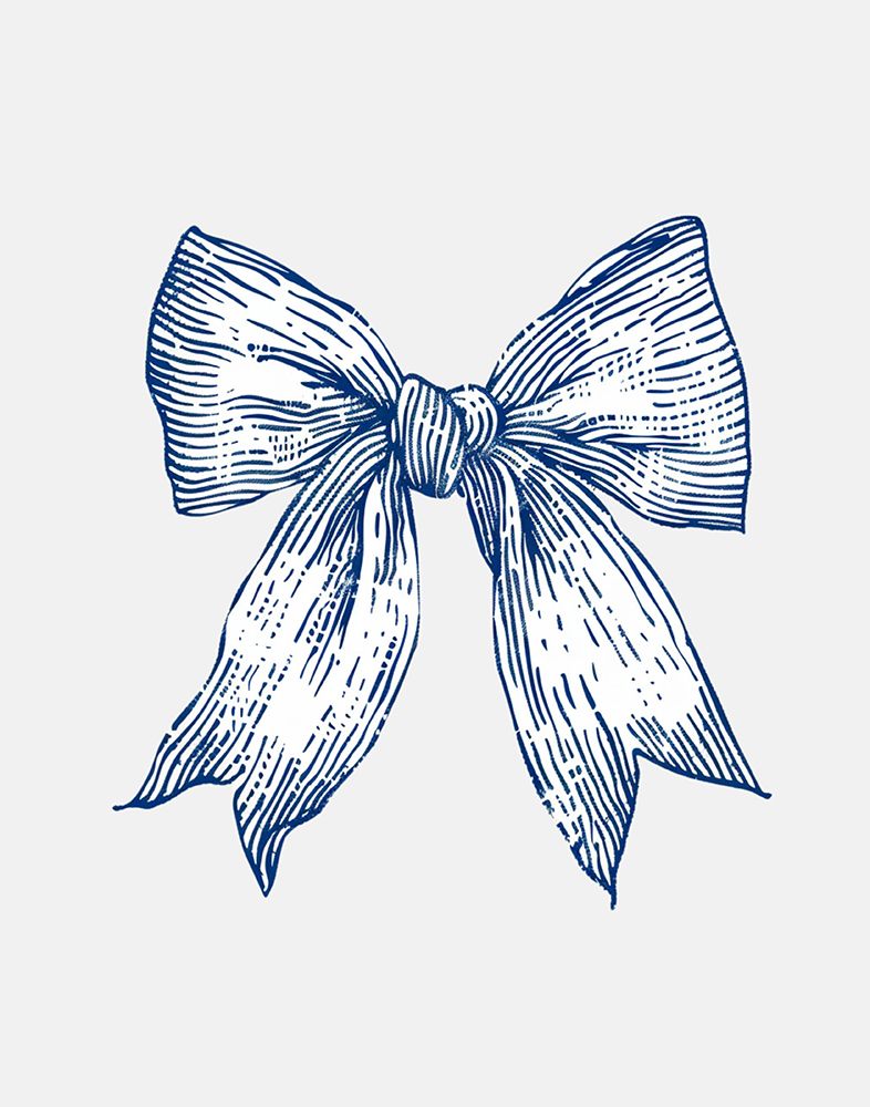 Dark Blue Coastal Striped Bow art print by Jolly and Dash for $57.95 CAD