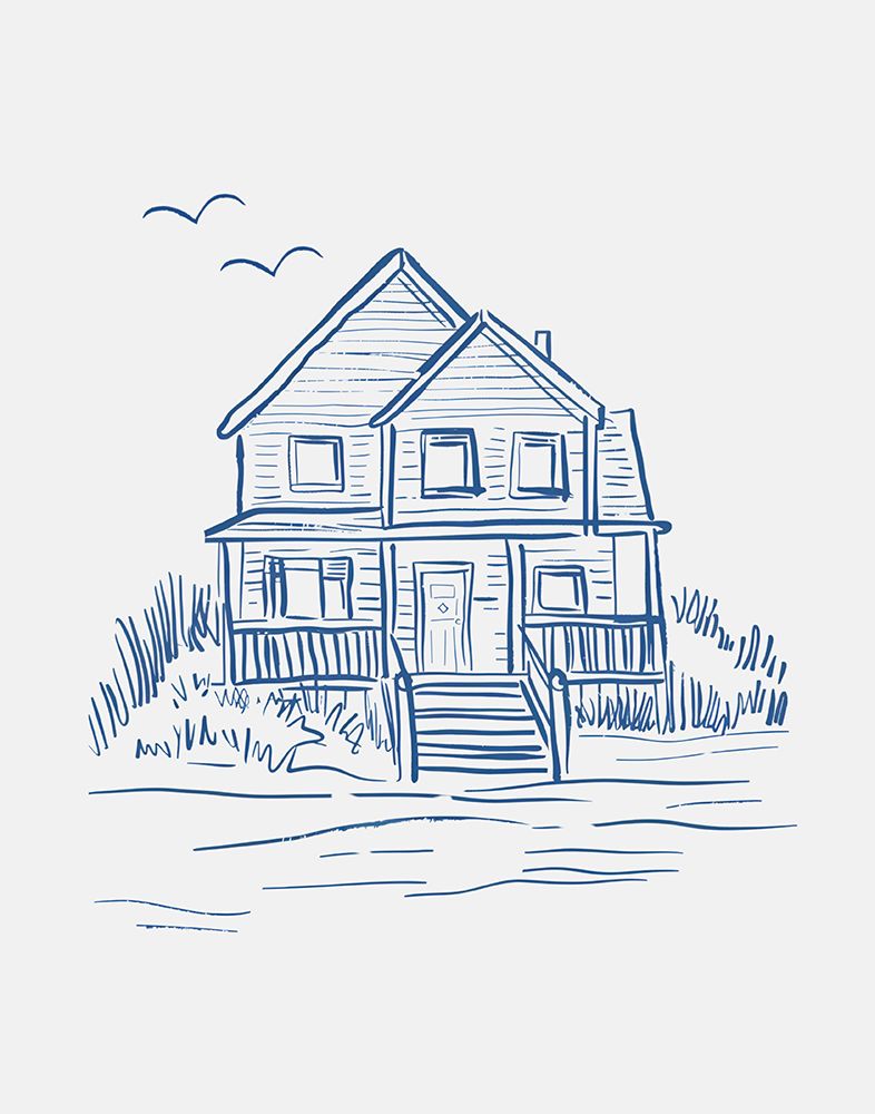 Nantucket Beachhouse art print by Jolly and Dash for $57.95 CAD