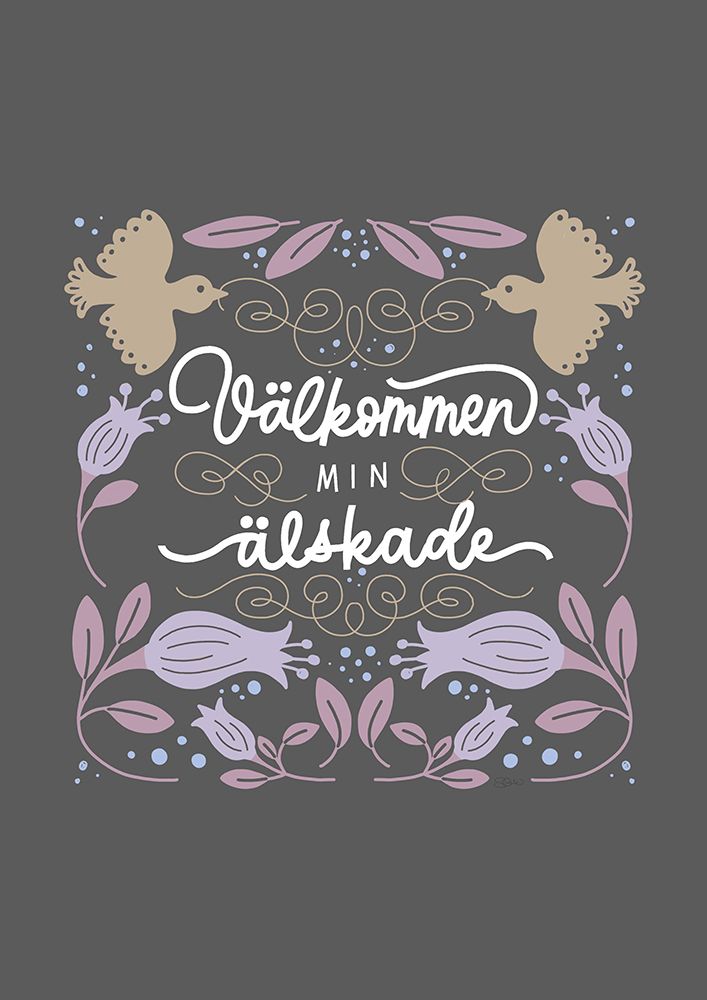 Welcome Beloved Folk Floral art print by Sofie Bjorkgren-Nase for $57.95 CAD
