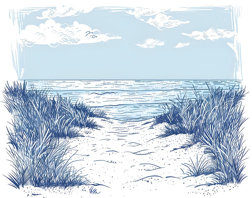 Beach Walk art print by Jolly and Dash for $57.95 CAD