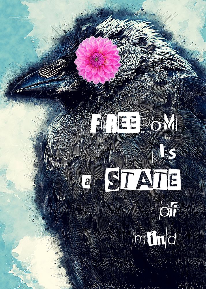 Freedom Is a State of Mind Collage Art art print by Justyna Jaszke for $57.95 CAD