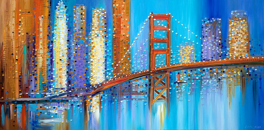 Golden Gate Bridge art print by Ekaterina Ermilkina for $57.95 CAD