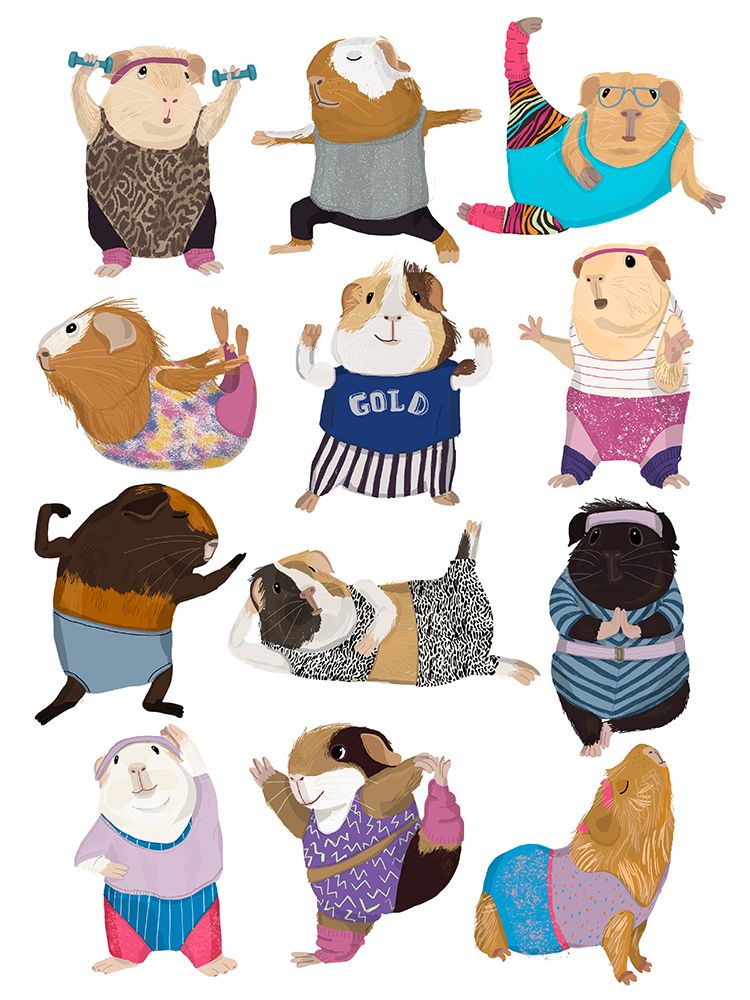 Guinea Pig Aerobic Final art print by Hanna Melin for $57.95 CAD