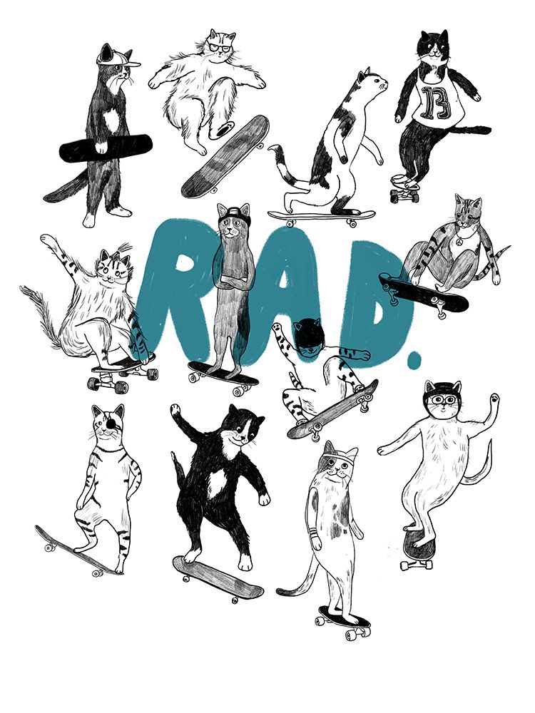 P Skate Cat Hr art print by Hanna Melin for $57.95 CAD