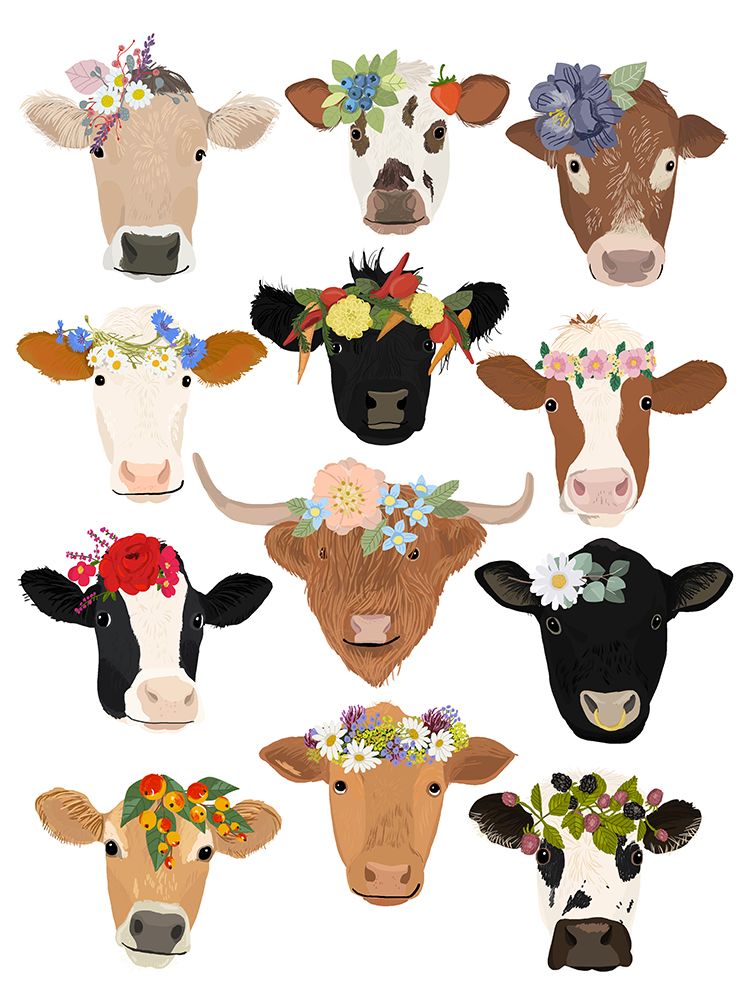 P Cows Hr art print by Hanna Melin for $57.95 CAD