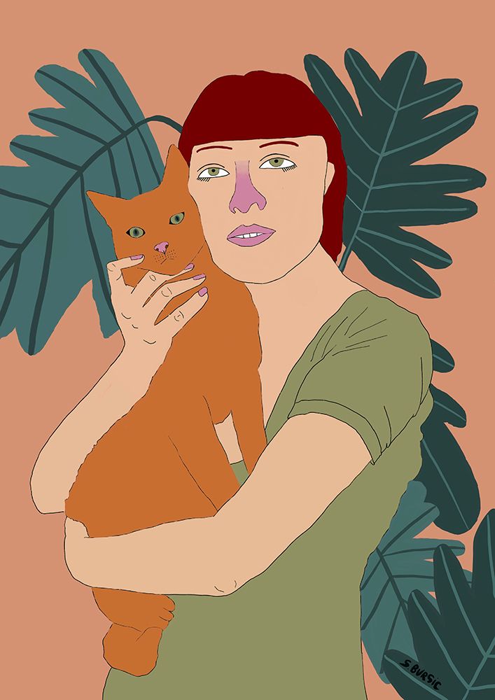 Cat lady art print by Sharyn Bursic for $57.95 CAD