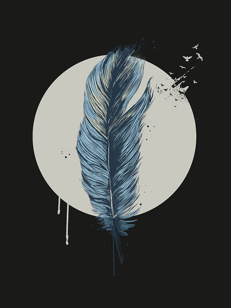 Feather In A Circle (Dark) art print by Balazs Solti for $57.95 CAD