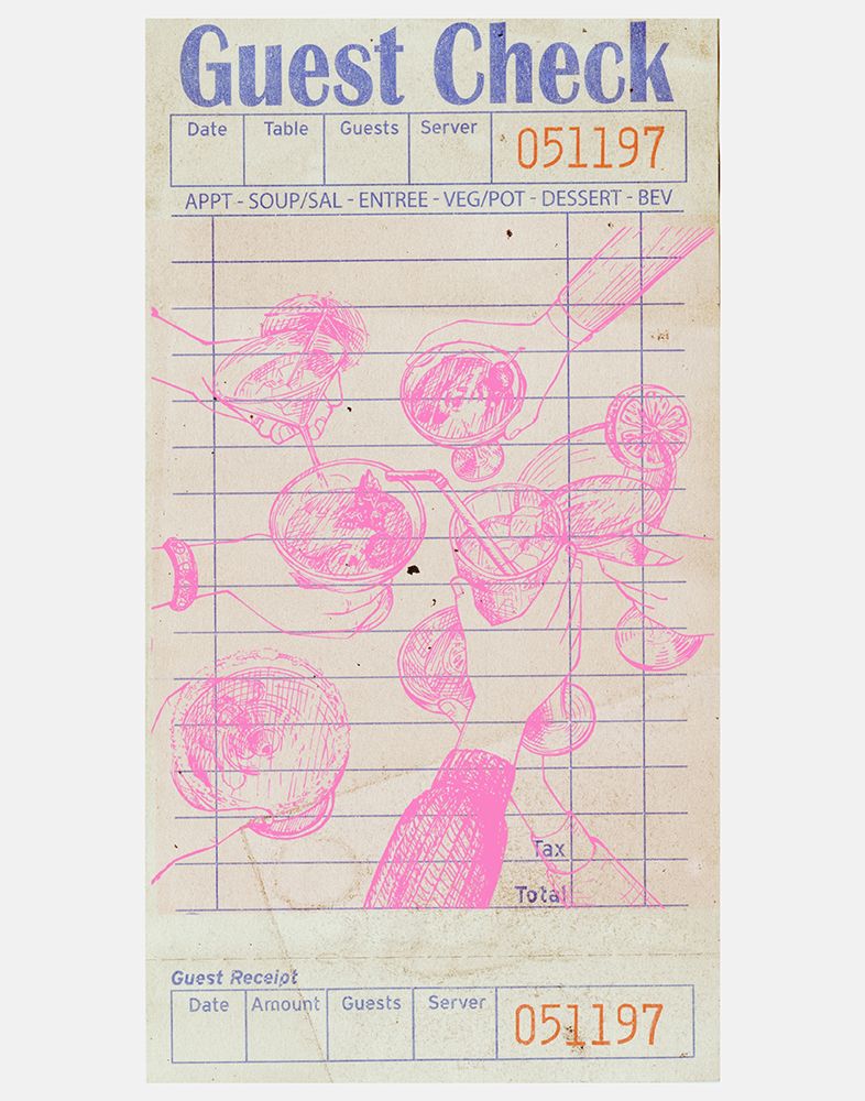 Cheers Guest Check Pink art print by Jolly and Dash for $57.95 CAD