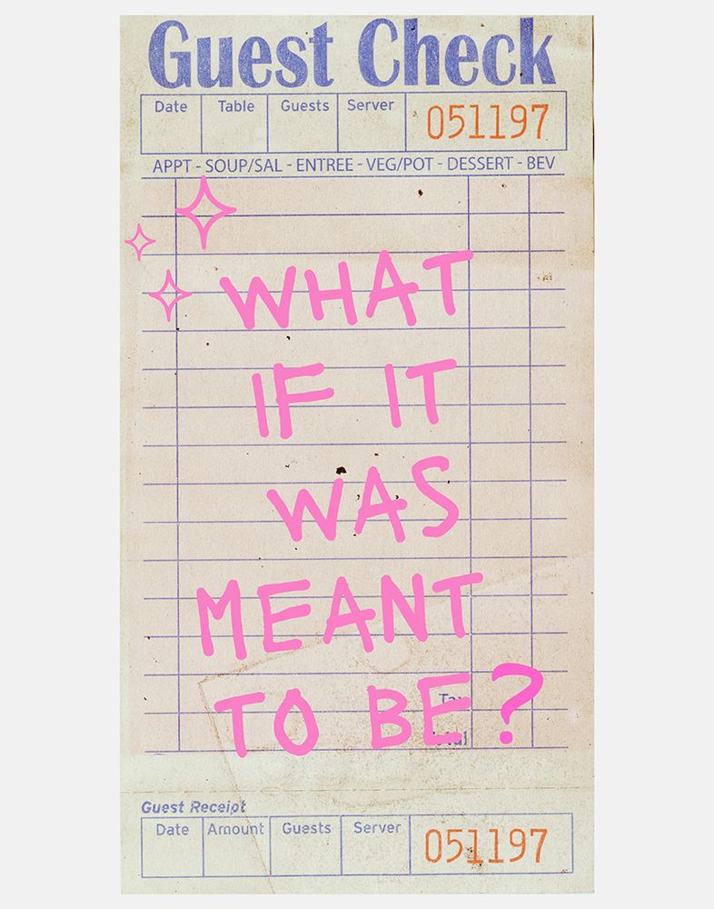 Meant To Be   Guest Check   Pink art print by Jolly and Dash for $57.95 CAD