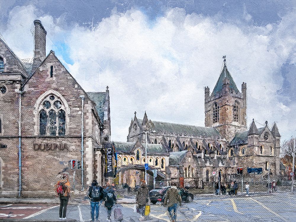 Dublin City Watercolor Art Ireland (4) art print by Justyna Jaszke for $57.95 CAD