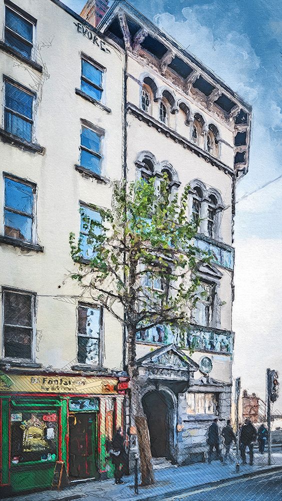 Dublin City Watercolor Art Ireland (12) art print by Justyna Jaszke for $57.95 CAD