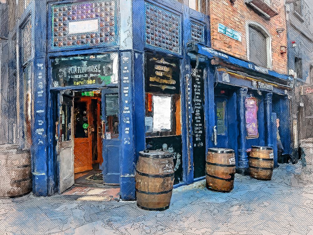 Dublin City Watercolor Art Ireland (11) art print by Justyna Jaszke for $57.95 CAD