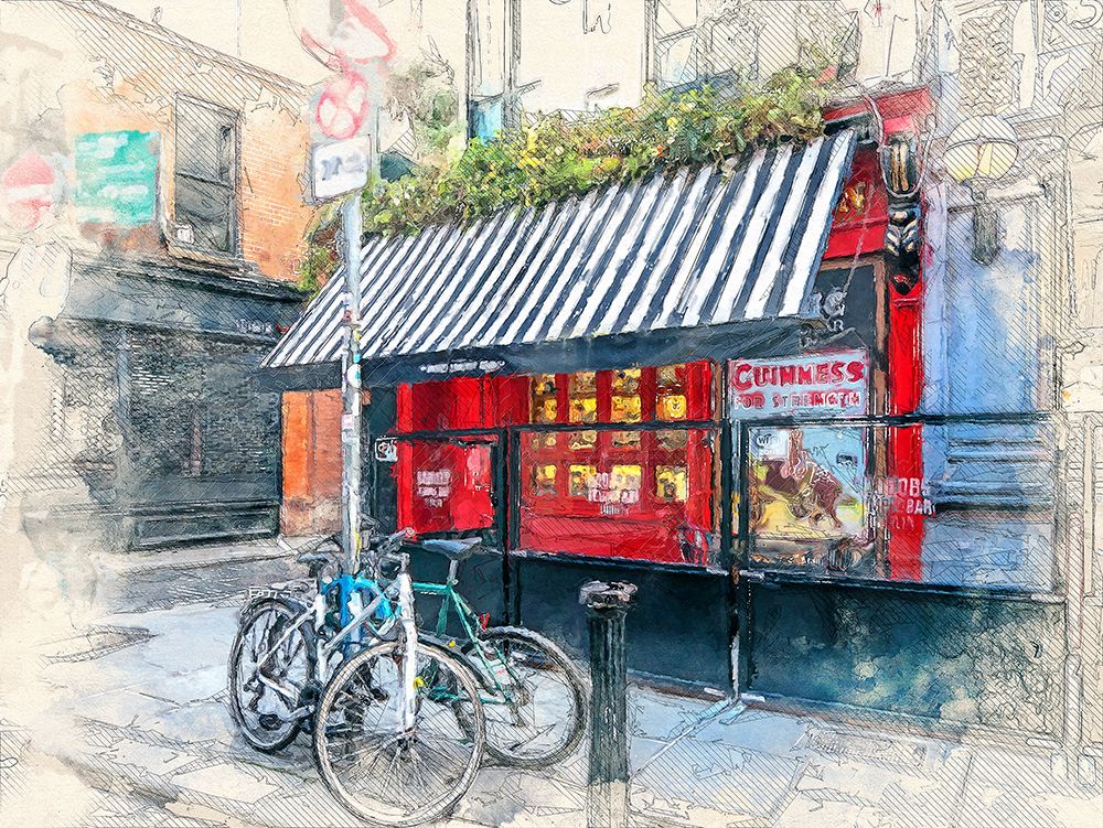 Dublin City Watercolor Art Ireland (15) art print by Justyna Jaszke for $57.95 CAD