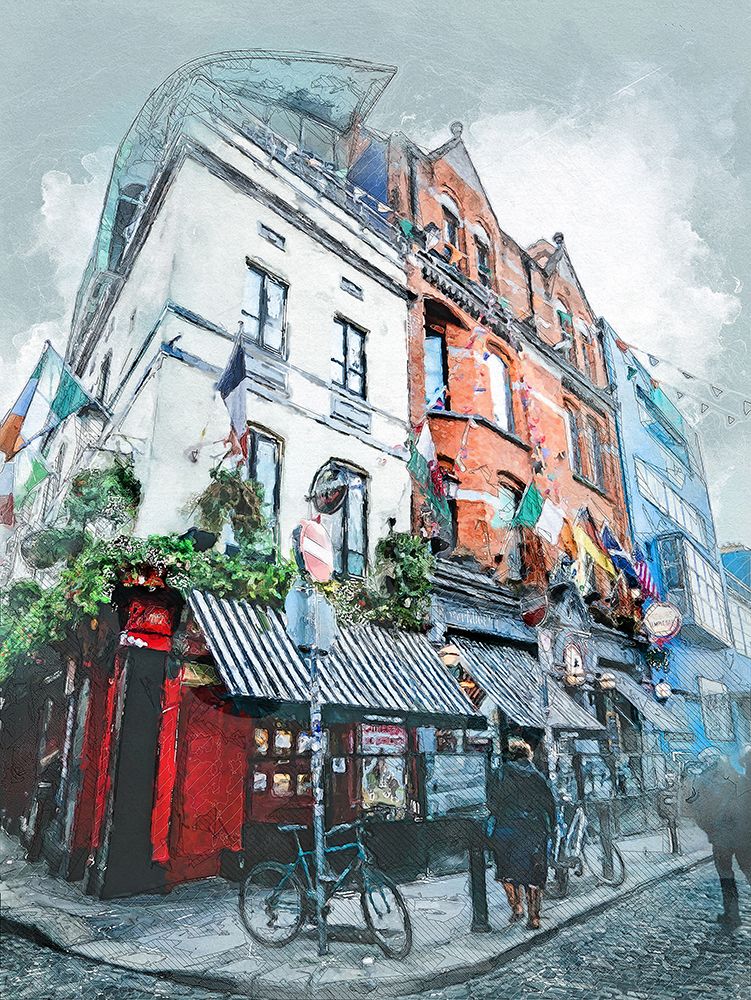 Dublin City Watercolor Art Ireland (16) art print by Justyna Jaszke for $57.95 CAD